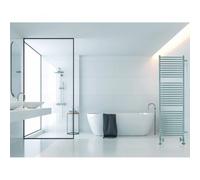 JIS The Sussex Range JIS Sussex Midhurst Stainless Steel Heated Towel Rail Finish: Satin, Heating Option: Standard Dual Fuel Kit, Bracket Size: Short