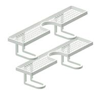 Jisadelio 2 Pcs U Shape Faucet Shelf Over Sink No-Drill Bathroom Sink Organizer - Behind The Faucet Storage Rack For Kitchen Bathroom Dorm RV ABS Waterproof Rust Proof 19.7 X 3.9 X 4.3 Inch