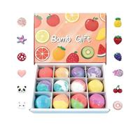 Jisadelio Bath Balls - with Toy Inside Cleanser,Fruit Design Bubble Bathing Ball,for Kids Relaxation Self Care SPA Home Travel Bathroom Hotel