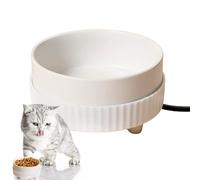 Jisadelio Heated Pet Water Bowl - Thermostatic Cat Heating Bowl | Ceramic Animal Drinking Fast Heating, Low Consumption Pet Water Dispenser | for Kittens, Cats, Dogs, Puppy