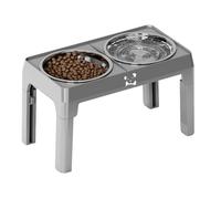 Jisadelio Raised Dog Bowls - 5-Way Height Adjustable Removable - Raised Cat Bowls Made of Stainless Steel - for Small Medium Large Dogs Cats Puppies Indoor Home
