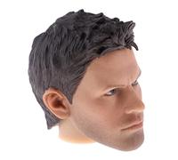 JISADER 1/6 Scale Male Head with Sculpted Expression for, 12-inch Figure Model A04, Black, as described
