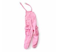 JISADER 1:6 Scale Overalls for Miniature Figures, Cosplay Overalls for Female Figures, Casual, Loose Clothing, Doll Accessories, Costume, Pink
