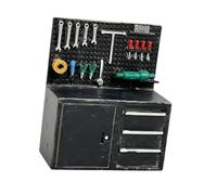 JISADER 1/64 Scale Garage Workbench - Display Ornament - Original Craftsmanship - Miniature Sculpture - Diorama - Mechanic's Garage Accessories, black old