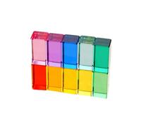 JISADER 10 Pcs Rectangular Translucent Acrylic Educational Blocks Stacking Table Toys for Preschool Kids