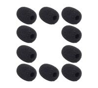 JISADER 10Pcs Lapel Windscreen Foam Thick Black High Density Mini Size