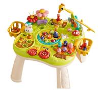 JISADER 12-in-1 Game Table with Light-Up Features and Sing-Along Songs, Educational Toy for Infants and Preschoolers, Electronic, Nature-Themed Design for Ages 6 Months to 3 Years , Battery