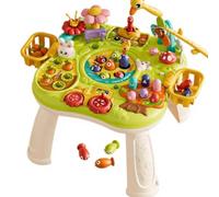 JISADER 12-in-1 Game Table with Light-Up Features and Sing-Along Songs, Educational Toy for Infants and Preschoolers, Electronic, Nature-Themed Design for Ages 6 Months to 3 Years , Rechargeable