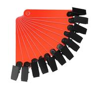 JISADER 12 Pack Reflective Trail Marking Clips, Weatherproof Fluorescent Sign Holders, Push Pins for, red
