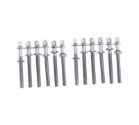 JISADER 12 Pieces Drum Screw Tension Rods Metal Percussion Instrument Parts Drum Kit Screws, S