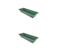 JISADER 2-Pack Pig Feeder Trough, 60cm Rectangular Green 60CM Square | Livestock Waterer, Heavy Duty Thick Plastic Feeding Bowl for Farm Barns, Sheep And Goats