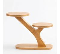 JISADER 2-Tier Bamboo Plant Stand Tiered Flower Pots Holder, Artistic Multi-Tier Plant Holder, Desk Organizer Display Rack, Nordic, Large Two-Tier Branch Design, 20.5x19.8x12.5cm