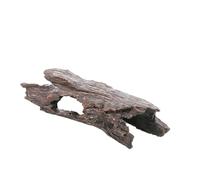 JISADER 24cm Reptile Hide Aquarium Decoration, Multiple Entry Points Reptile Hide for for Vivarium, Resin Log for Fish and Breeding, Realistic bark, GM2406A