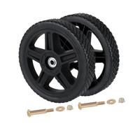 JISADER 2Pcs 12inch Lawnmower Wheels Replacement, Bolts Nuts Push, Mower Wheels Multi Purpose Replacement Tyre for Hobby Cart Toy Truck Building Trolley Cart Lawnmower Wheelbarrow