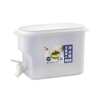 JISADER 3.5L Water Dispenser Compact Drink Dispenser, Rectangular Water Jug, Water Container for Cold Brew Coffee, Iced Tea, Lemonade Storage, Fridge-Friendly with Spigot
