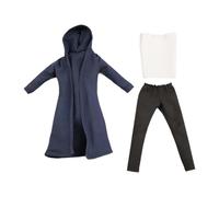 JISADER 3 Pieces 1:12 Scale Wind Coat and Pants Vest Handmade Clothes Miniature Model for 6in Doll Model