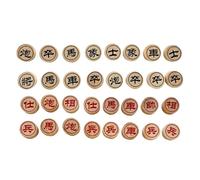 JISADER 32Pcs Wooden Chinese Chess Pieces Chess Pieces Set Playing Interactive Classic Pawns Figurine Chess Game for Kids Teens