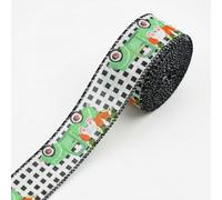 JISADER 4.57M Easter Decorative Ribbon Festive Design Easter Hare and Carrot Ribbon DIY Crafts Material Trim for Crafters, Home Decor Enthusiasts, Wreath Making, Style 1