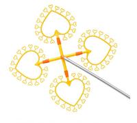 JISADER 4 Head Bubble Set, Large for Kids, Giant Bubble Tool for Outdoor Fun, Big Bubble, 4-head yellow heart large bubb