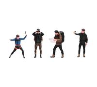 JISADER 4Pcs Miniature Rock Climbing Figures Climbers 1/64 Scale Miniature Scenery Prop Painted People Figure for Crafts Ornaments