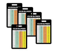 JISADER 5 Pcs Golf Club Range Cards, Range Estimator Cheat Sheet, Easy to Carry Golf Distance Guide for Average Men And Women