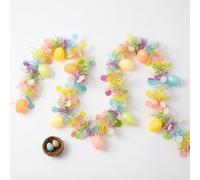 JISADER 6.56Ft Easter Garland with Lights, Easter Egg Whimsical Heart Shaped Fairy Romantic Lighted for Families, Home Stylists, Indoor, Bedroom, Fireplace,10 LED Battery