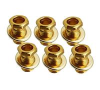 JISADER 6 Pieces Guitar Mounting Bushing Washer Hex Threaded Tuning Peg Bushing Guitar Machine Heads Bushing Tuning Key Tuner Washer Iron Construction Suitabl, Gold, 14.5 x 10mm