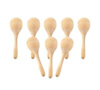 JISADER 8 Pieces Wood Maracas, Hand Painted Maracas, Hand Percussion Rattles, Unfinished Blank Maracas for Birthday, M