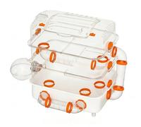 JISADER Acrylic Hamster Cage Small Pets Habitat Openable Top Spacious Transparent View Hamsters House with Accessories for Exploration, 3 Tiers Heightened