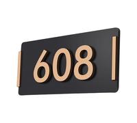 JISADER Acrylic House Number Sign, Weather Resistant Outdoor Installation Rectangle, Style B