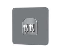 JISADER Acrylic Wall Hook No Drill Damage, Sticky Hook for Kitchen Door, Traceless Wall Hooks for Homeowners, Holds up to 22 lb, 1 Hook, Modern Minimalist, 7x7 Transparent Catch Hook