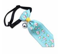 JISADER Adjustable Cat with Bell, Pet for Kitten and Dog, British Style Design, Green Floral, Green, XS