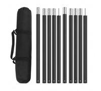 JISADER Aluminium Tent Poles, Lightweight Extendable Tarp Poles, Black Replacement Tent Poles for Camping, 28mm Diameter 1.5mm Wall, 2.5m (5 sections x 50cm) with