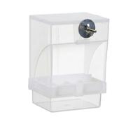 JISADER and Acrylic Automatic Parrot Feeder, Avian Feeders for Parakeet and Cockatiel, Compartment Design 19.7cm, Modern, Minimalist