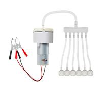 JISADER Aquarium Air Pump Mini Multifunctional Fish Tank Aerator Pump Silent DC 12V Energy Saving Tool PP Material Complete Accessories Suitable for Outdoor U, style 6