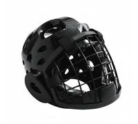 JISADER Arts Headgear Cage Helmet Impact Absorbing Padding Breathable Structure Reliable Closure Suitable for Karate Taekwondo Kendo Fencing Practice, Black, L