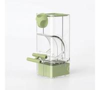 JISADER Automatic Avian Cage Feeder with Anti-Scatter Tray, Parrot Food Dispenser, Design with Feature, ivory