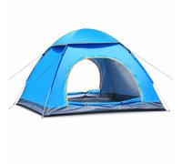JISADER Automatic Sun Protection Outdoor Tent, Oxford Cloth - Panoramic Sunroof Design - Single Layer - Four Seasons - 1000mm-1500mm Waterproof, Blue, Blue, 2-3 Person Automatic Double Door