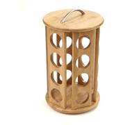 JISADER Bamboo Rotating Coffee Pod Holder, 4 Tier Pod Holder, Desktop Coffee Pod Storage Rack, Kitchen Countertop Coffee Pod Holder