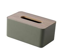 JISADER Bamboo Wood Tissue Box - Elegant Napkin Holder for Home Decor, Green