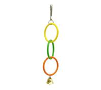 JISADER Bird Climbing Toy with Assorted hued rings and Bells, Bird Climbing Rings for Parrot Cage Enrichment, Small Bird Toys for Fun, Three-color ring