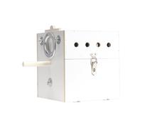 JISADER Bird Nest House Birds Breeding Box Wooden Pet Parrot Nest for Small Medium Birds, right hanging White