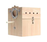 JISADER Bird Nest House Birds Breeding Box Wooden Pet Parrot Nest for Small Medium Birds, right hanging