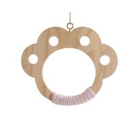 JISADER Bird Swing Stand with House Frame, Rope Wrapped Wooden Bird Perch and Parrot Stand for Rest and Play, Suitable for Cockatiels and Parakeets, Pink and White, pet toe