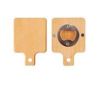 JISADER Bottle Opener, Beech Wood Home Bar Accessories with Back, Personalised Beer Bottle Opener for Man Cave, Beech Wood - Square - No Patte