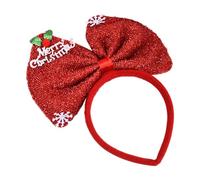 JISADER Bow Hair Hoop, Christmas Headband, Merry Christmas Head Decoration, Christmas Bow Headband for School Events, Red