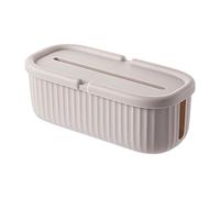 JISADER Cable Management Box, Storage Box for Electrical Cables, Cable Organization, Practical Organizer Box, Cable Hiding Place for The Table Top in The, Khaki