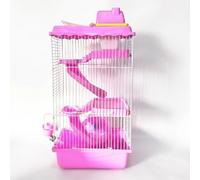 JISADER Castle Hamster Cage and Multi-Level Hamster Habitat, Three-Layer Modern Style Dwarf Animal Travel Carrier Habitat with a Solid Foundation, Blue, Blue