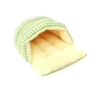 JISADER Cat Basket, Warm And Thick Niche, Removable, Washable, Ideal for, Kittens, Small Dogs And Cats, Green Grid