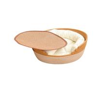JISADER Cat Bed Basket Bed Cradle Weaving Pet Bed Cat Sleeping Nest for Hamster Playing Rabbits, L